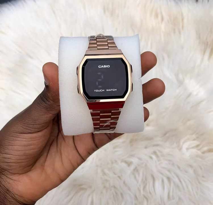 Rose Gold Casio Digital Touch Screen LED Watch
